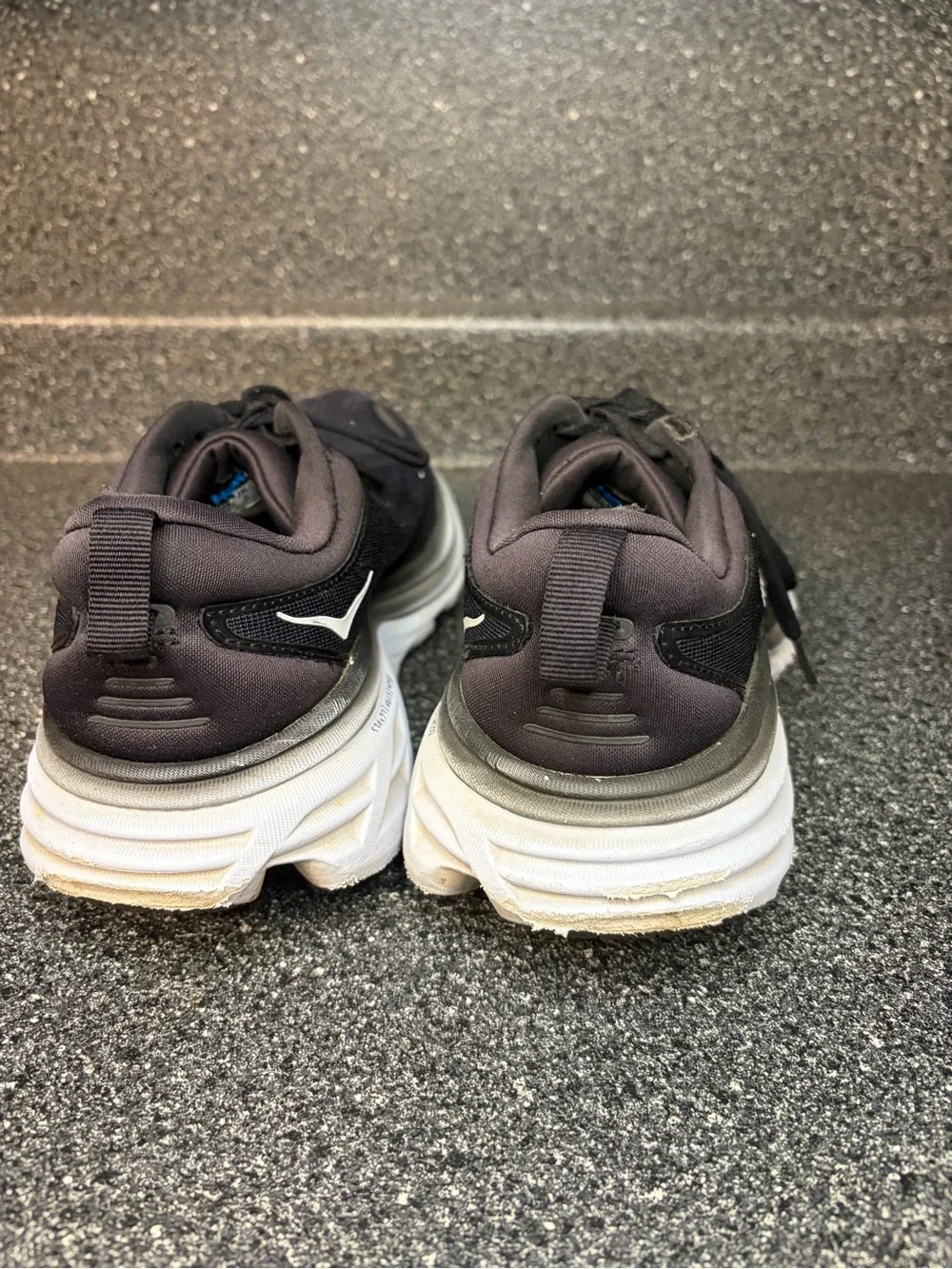 Hoka Men's Black and White Clifton Style Running Shoes
